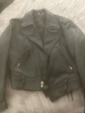 Genuine all leather motorcycle jacket